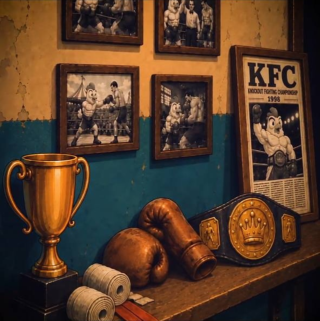 Official reveal art — trophy shelf detail from InOut Games' KO Million reveal